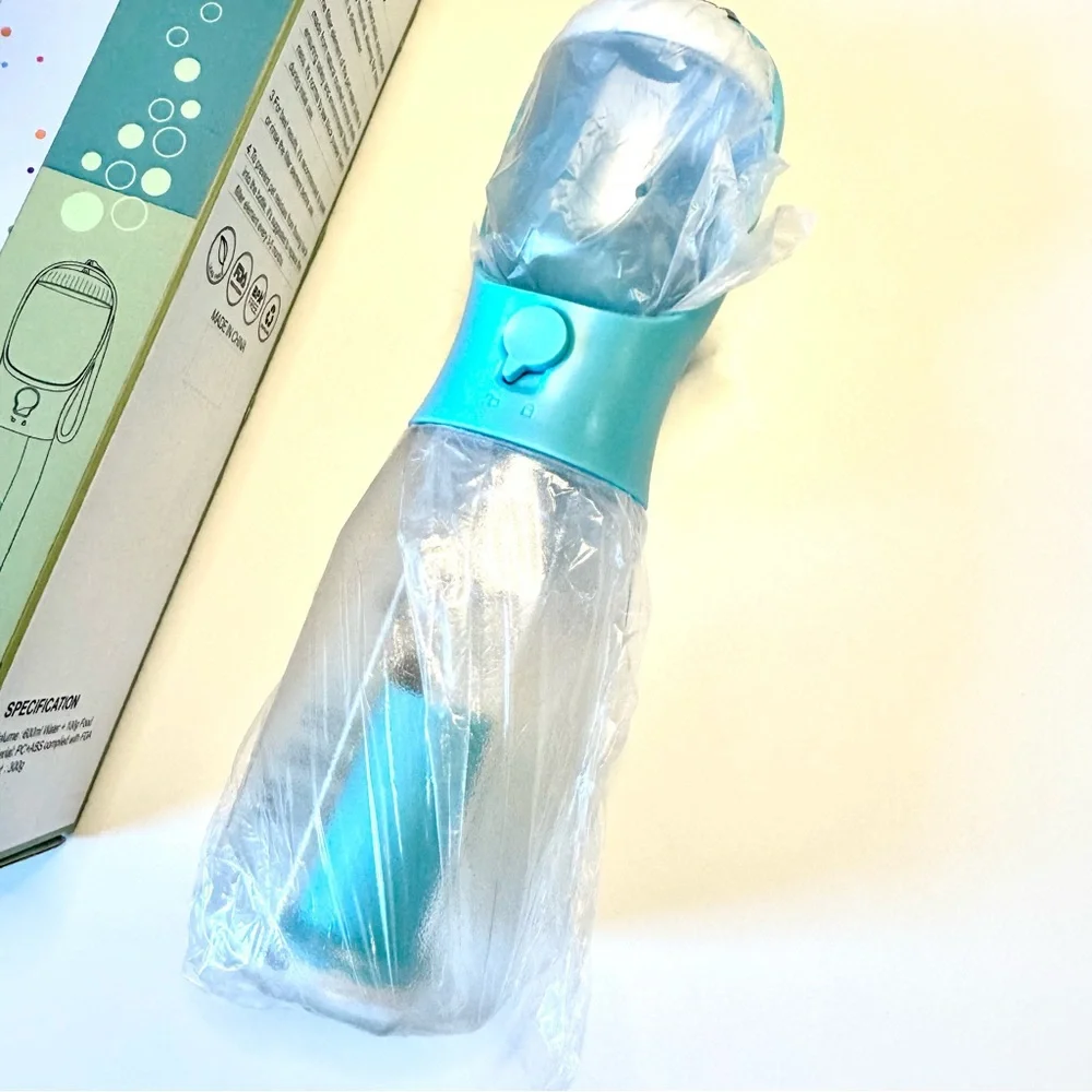 3-in-1 Pet Water Bottle - Blue, Pet Travel Essential for Outdoor Walking